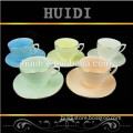 Custom design fine bone china ceramic tea cup and saucer set for restaurant